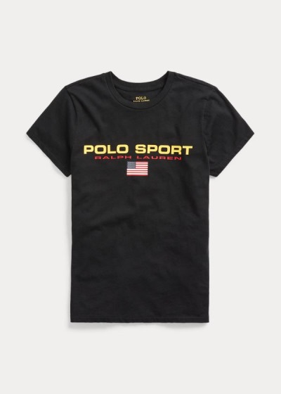 Playeras Polo Ralph Lauren Mujer Negros - Polo Sport Crewneck - VTMES2367